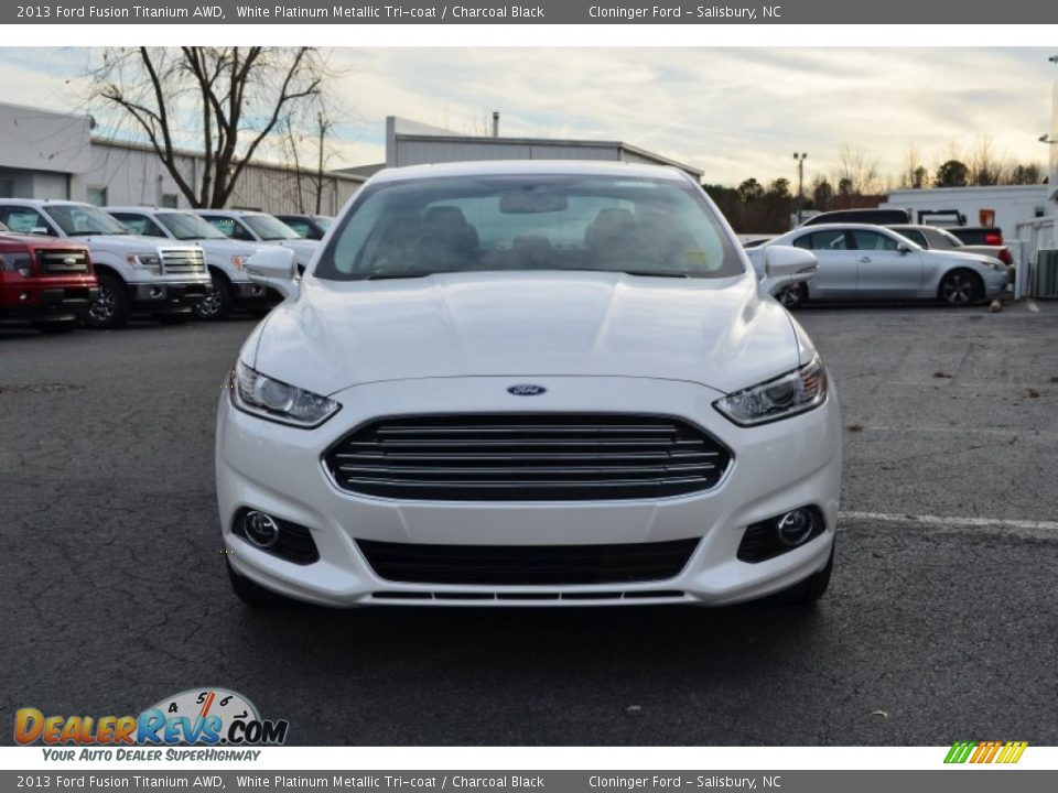 White Platinum Metallic Tri-coat 2013 Ford Fusion Titanium AWD Photo #7