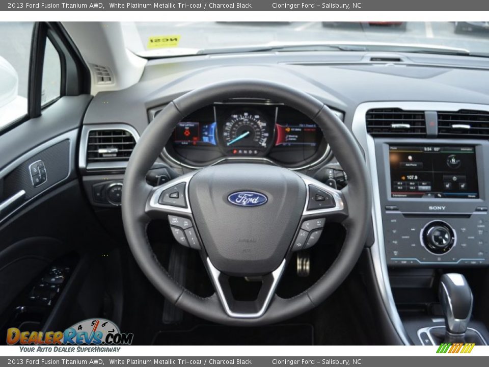 2013 Ford Fusion Titanium AWD Steering Wheel Photo #24