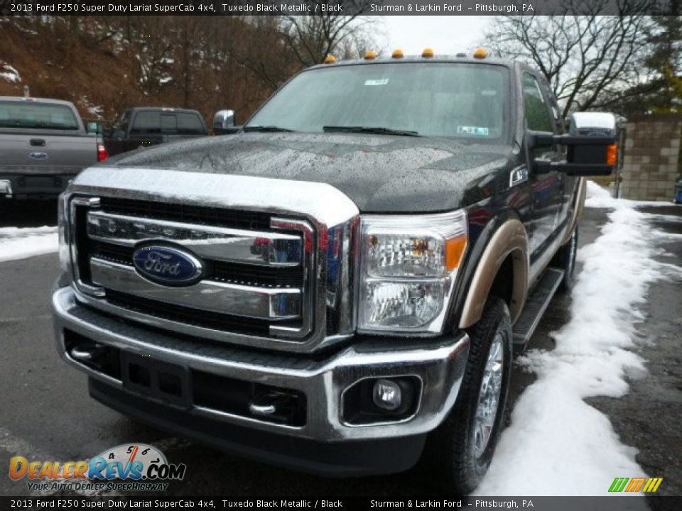 2013 Ford F250 Super Duty Lariat SuperCab 4x4 Tuxedo Black Metallic / Black Photo #5
