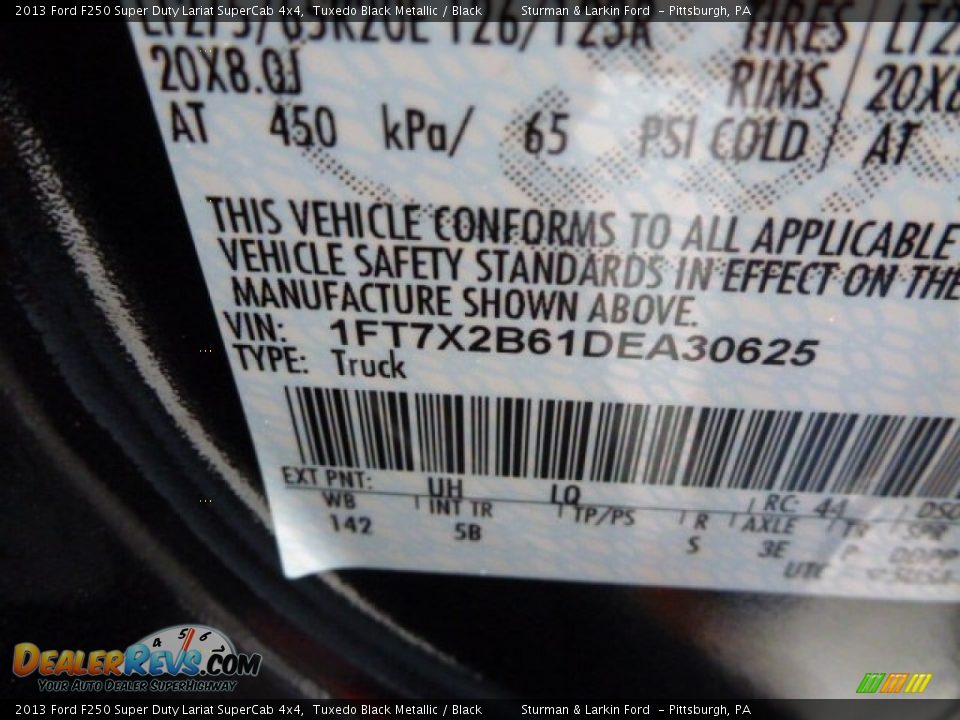 2013 Ford F250 Super Duty Lariat SuperCab 4x4 Tuxedo Black Metallic / Black Photo #12