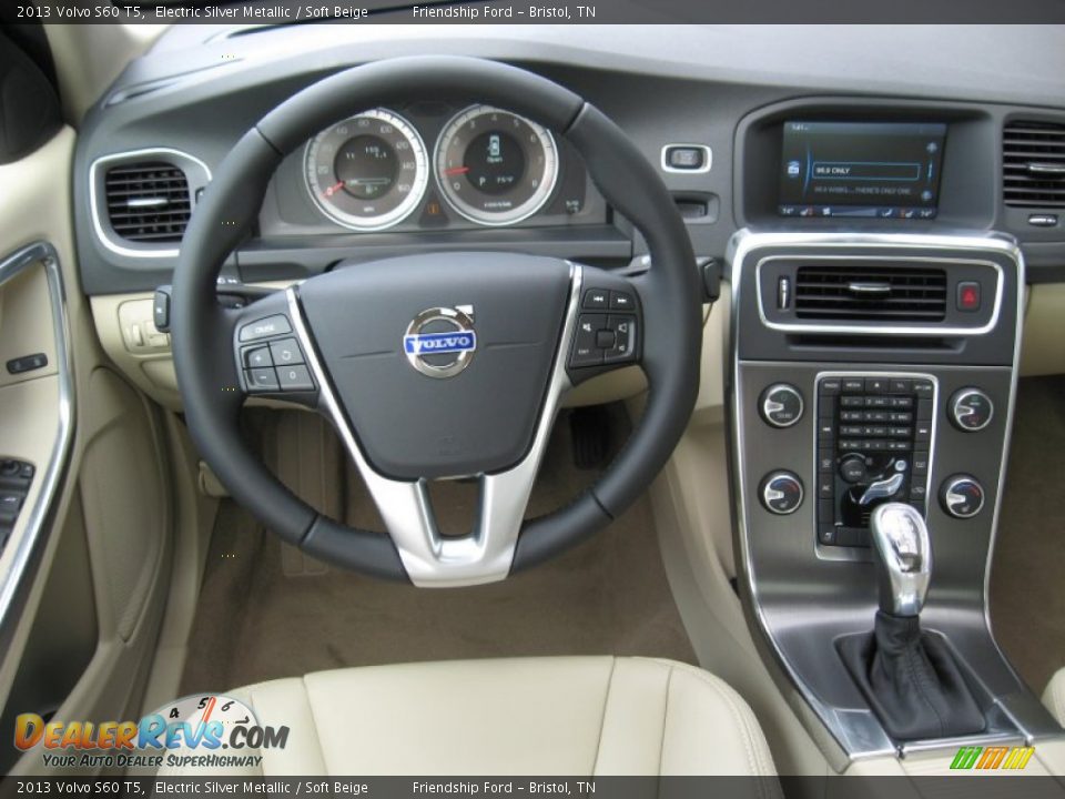2013 Volvo S60 T5 Electric Silver Metallic / Soft Beige Photo #24