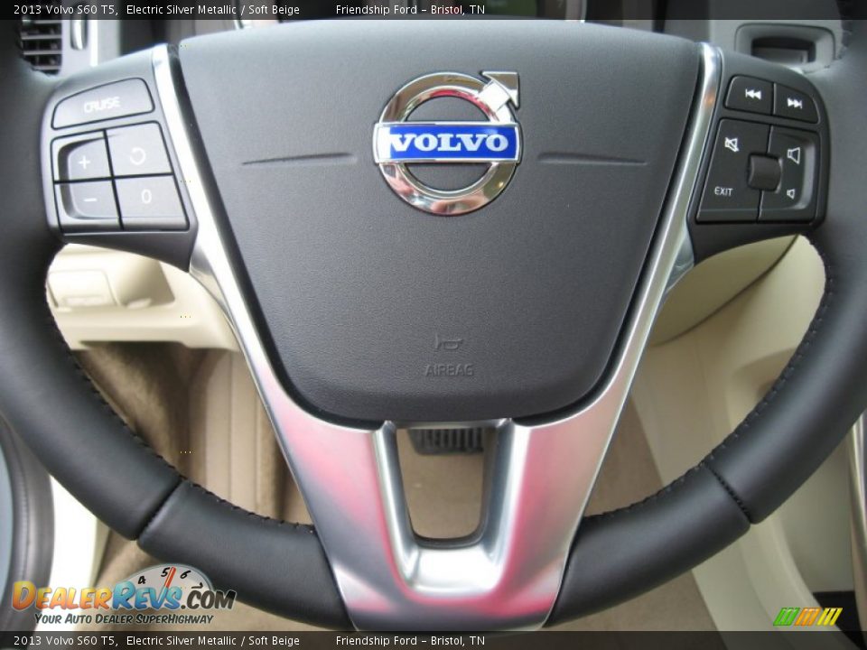 2013 Volvo S60 T5 Electric Silver Metallic / Soft Beige Photo #31