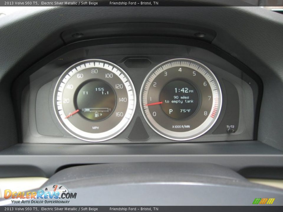 2013 Volvo S60 T5 Electric Silver Metallic / Soft Beige Photo #32