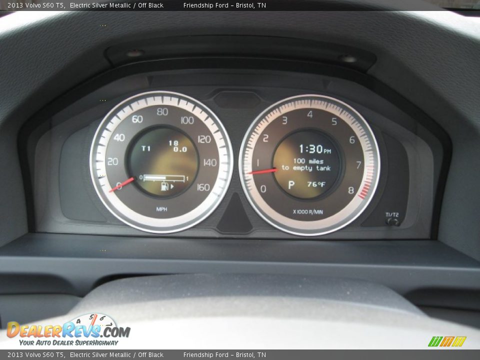 2013 Volvo S60 T5 Electric Silver Metallic / Off Black Photo #31