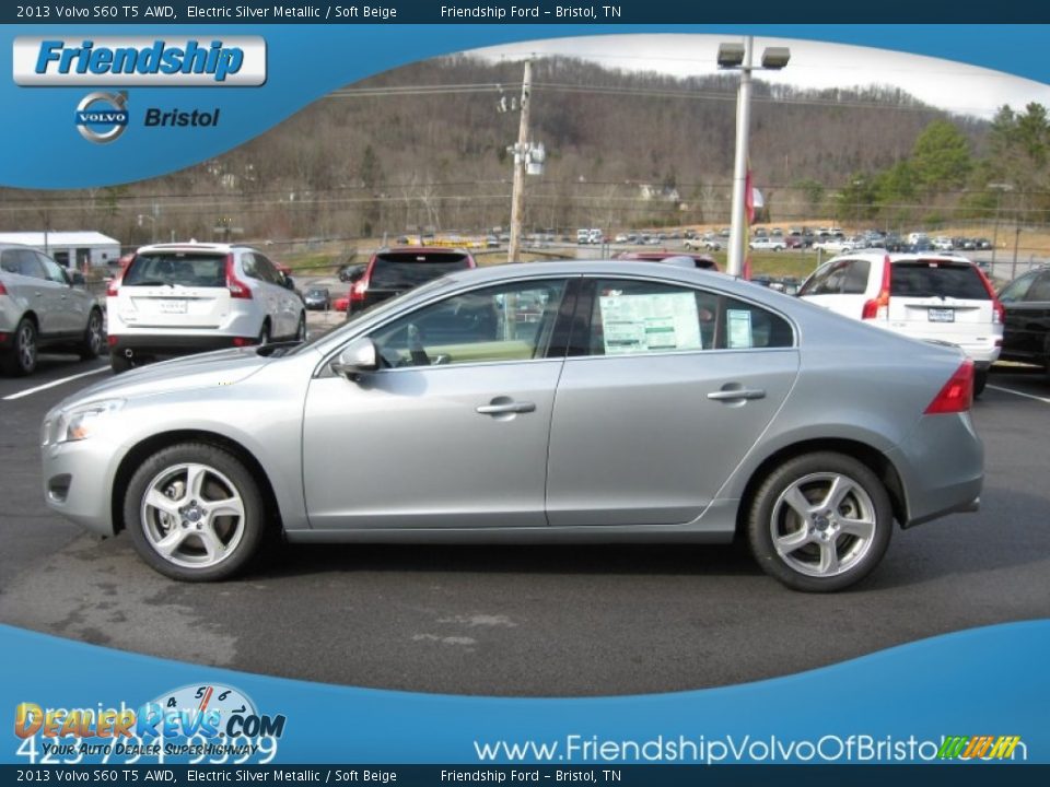 2013 Volvo S60 T5 AWD Electric Silver Metallic / Soft Beige Photo #2