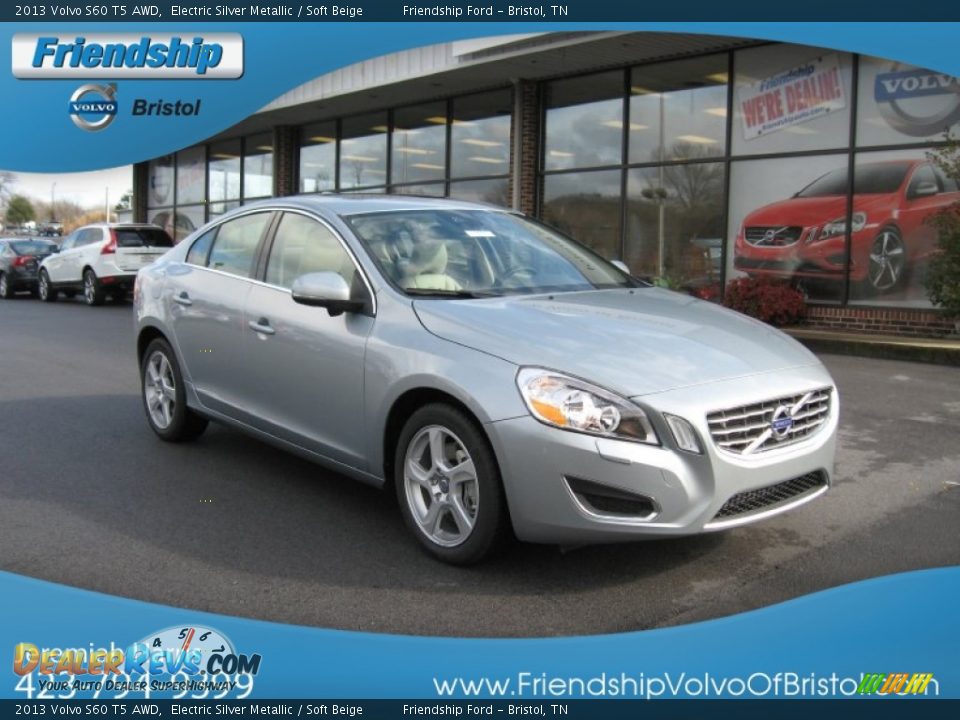 2013 Volvo S60 T5 AWD Electric Silver Metallic / Soft Beige Photo #5