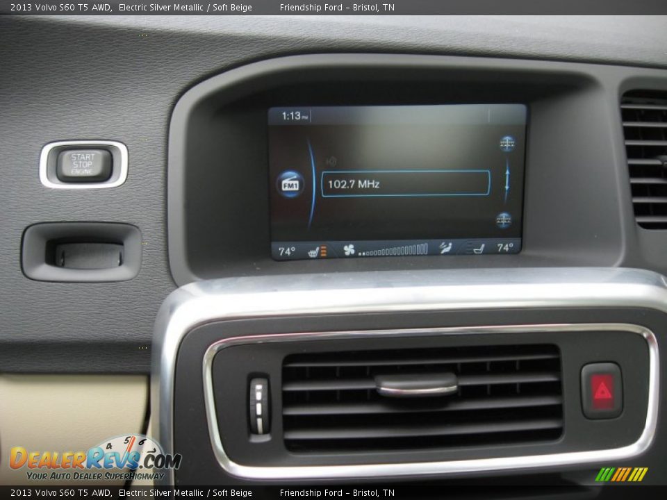 2013 Volvo S60 T5 AWD Electric Silver Metallic / Soft Beige Photo #26