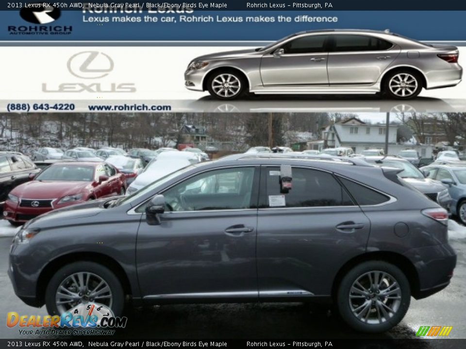 2013 Lexus RX 450h AWD Nebula Gray Pearl / Black/Ebony Birds Eye Maple Photo #1