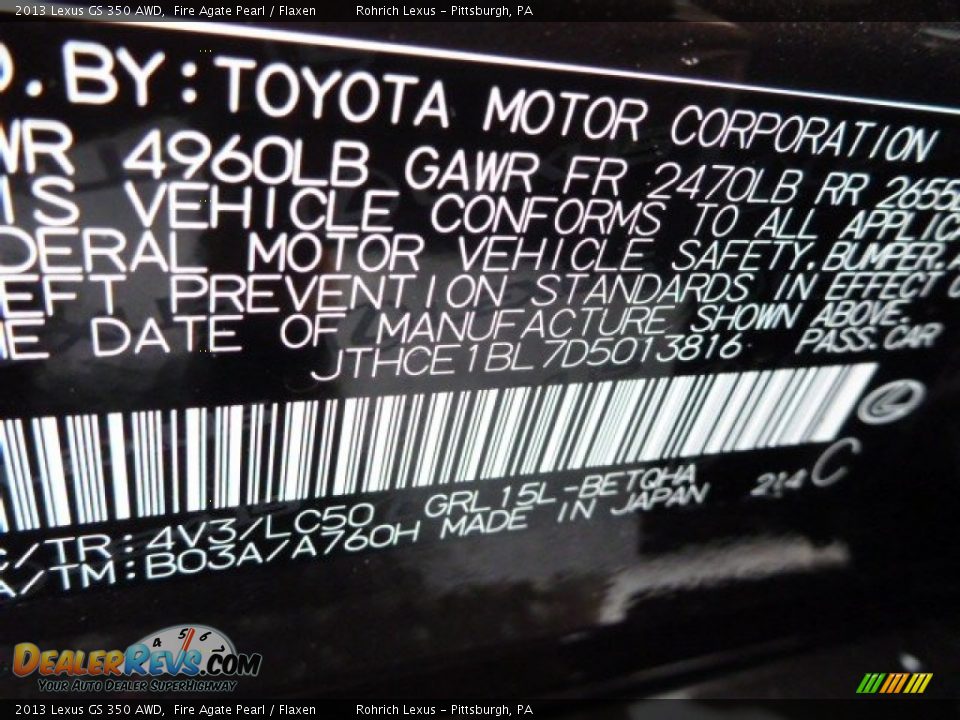2013 Lexus GS 350 AWD Fire Agate Pearl / Flaxen Photo #16