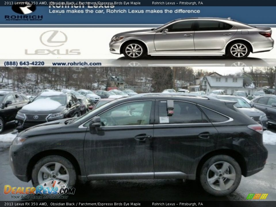 2013 Lexus RX 350 AWD Obsidian Black / Parchment/Espresso Birds Eye Maple Photo #1