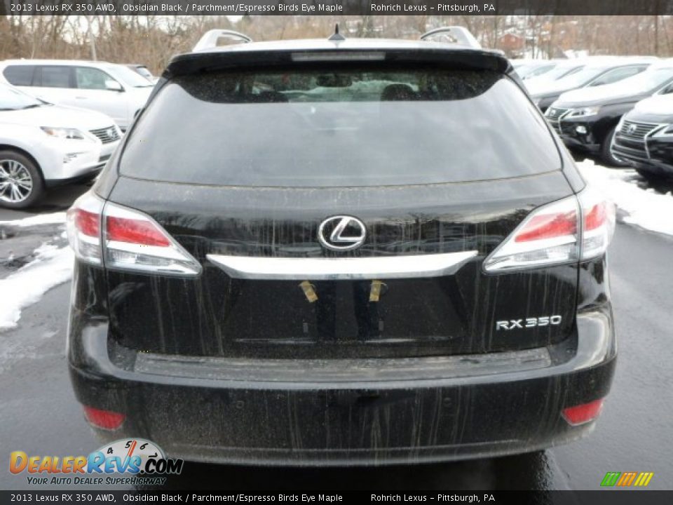 2013 Lexus RX 350 AWD Obsidian Black / Parchment/Espresso Birds Eye Maple Photo #3