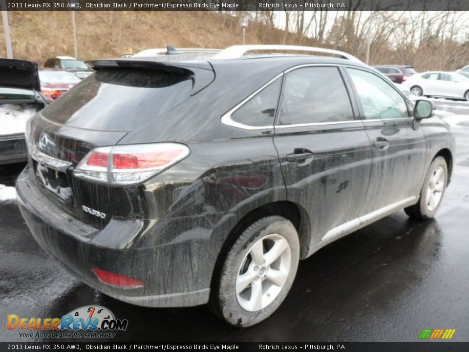 2013 Lexus RX 350 AWD Obsidian Black / Parchment/Espresso Birds Eye Maple Photo #4