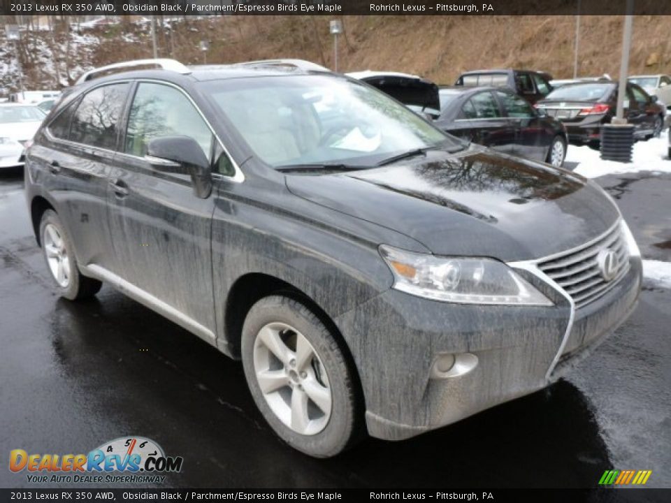 2013 Lexus RX 350 AWD Obsidian Black / Parchment/Espresso Birds Eye Maple Photo #6