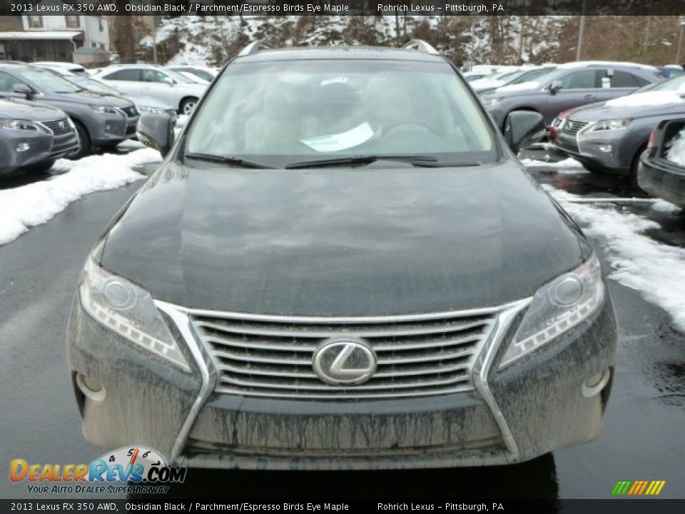 2013 Lexus RX 350 AWD Obsidian Black / Parchment/Espresso Birds Eye Maple Photo #7