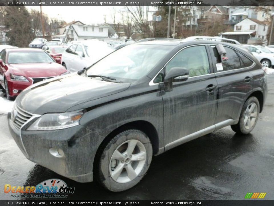 2013 Lexus RX 350 AWD Obsidian Black / Parchment/Espresso Birds Eye Maple Photo #8