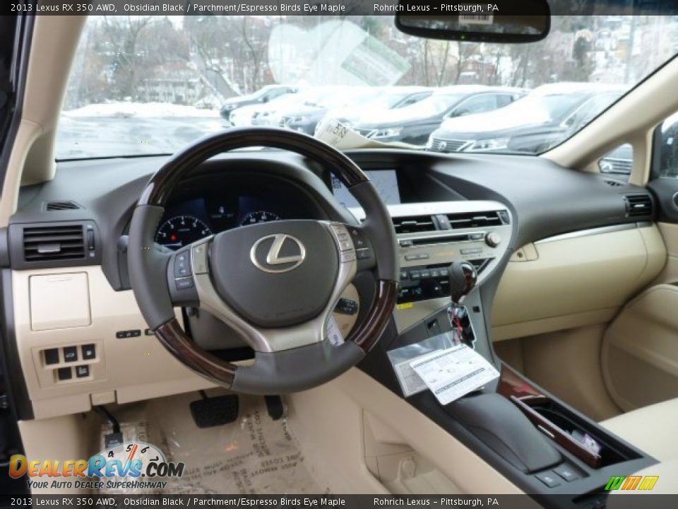 2013 Lexus RX 350 AWD Obsidian Black / Parchment/Espresso Birds Eye Maple Photo #12