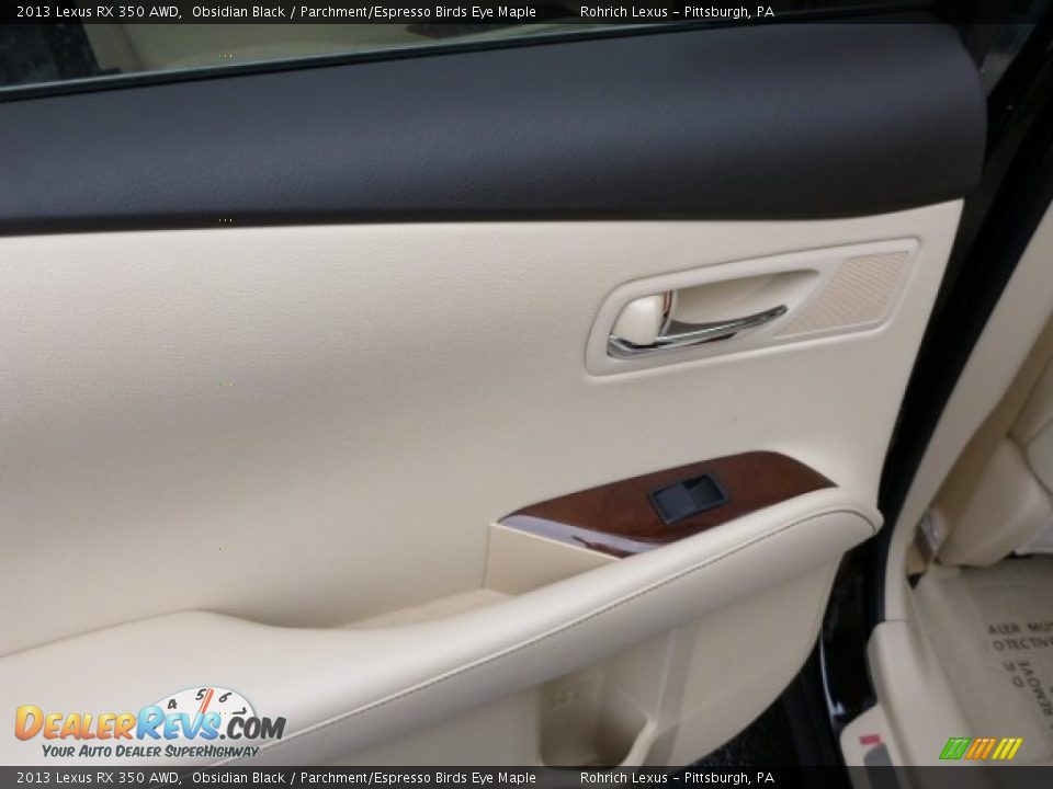 2013 Lexus RX 350 AWD Obsidian Black / Parchment/Espresso Birds Eye Maple Photo #13