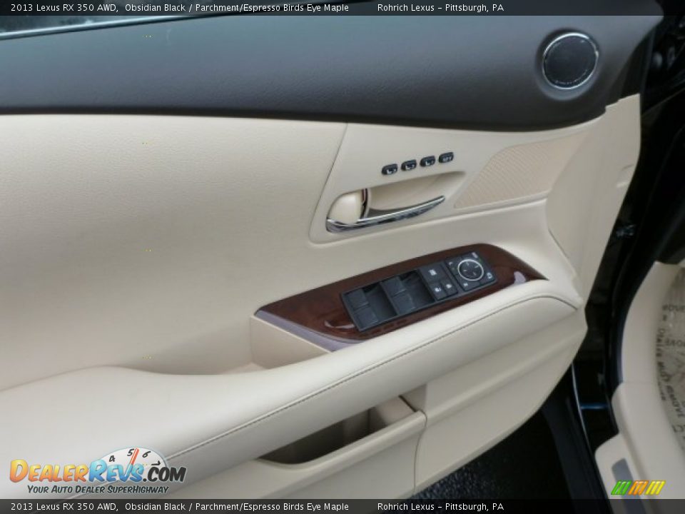 2013 Lexus RX 350 AWD Obsidian Black / Parchment/Espresso Birds Eye Maple Photo #14