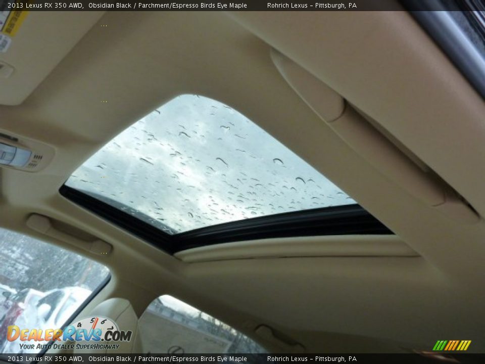 2013 Lexus RX 350 AWD Obsidian Black / Parchment/Espresso Birds Eye Maple Photo #15