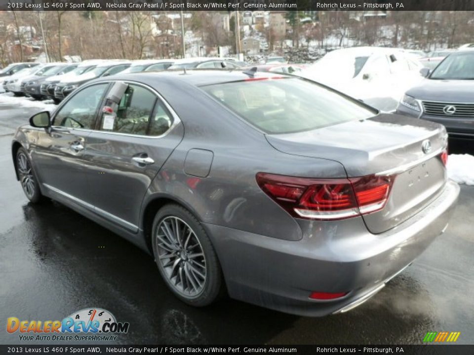 2013 Lexus LS 460 F Sport AWD Nebula Gray Pearl / F Sport Black w/White Perf. Genuine Aluminum Photo #2