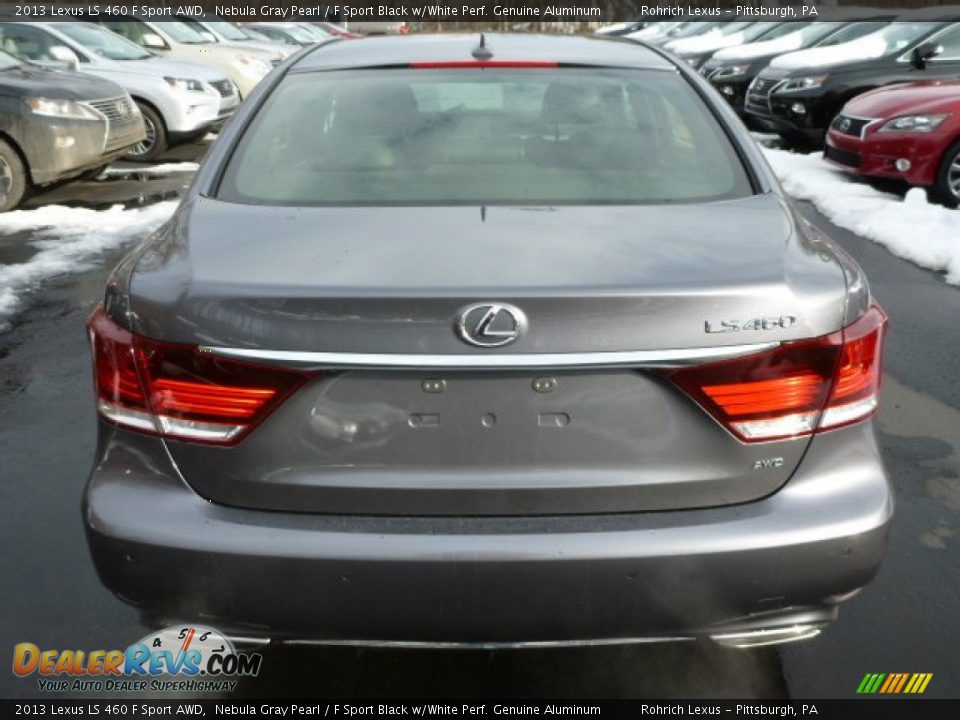 2013 Lexus LS 460 F Sport AWD Nebula Gray Pearl / F Sport Black w/White Perf. Genuine Aluminum Photo #3