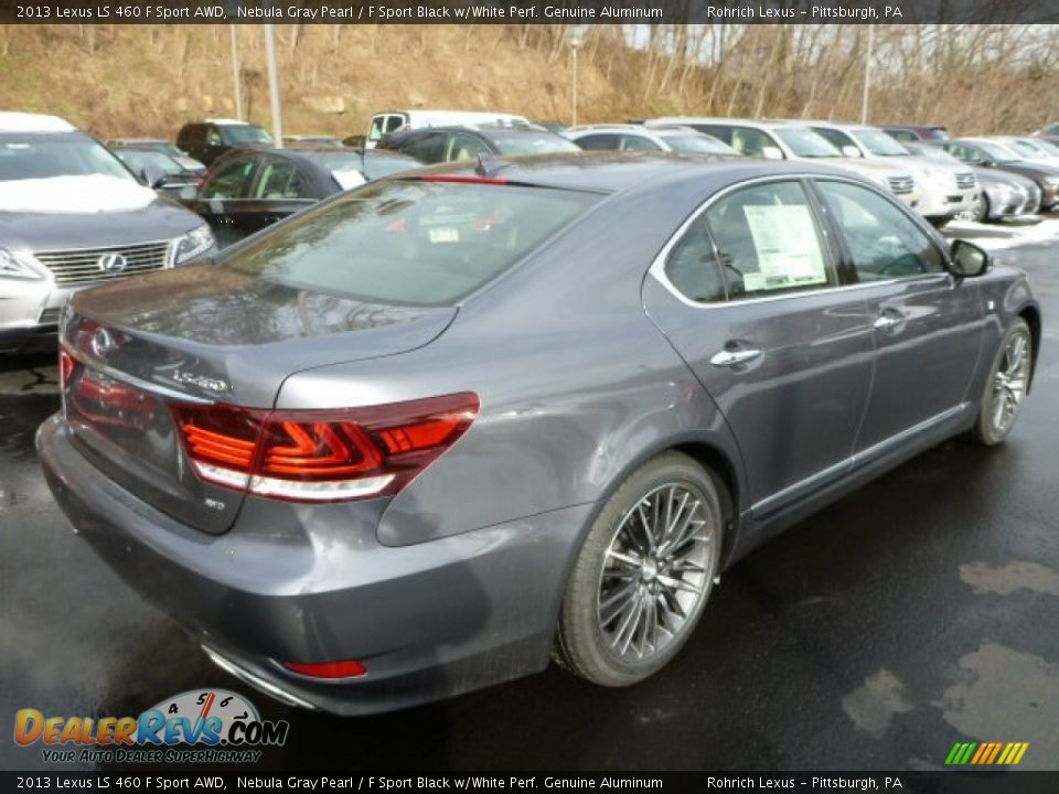 2013 Lexus LS 460 F Sport AWD Nebula Gray Pearl / F Sport Black w/White Perf. Genuine Aluminum Photo #4