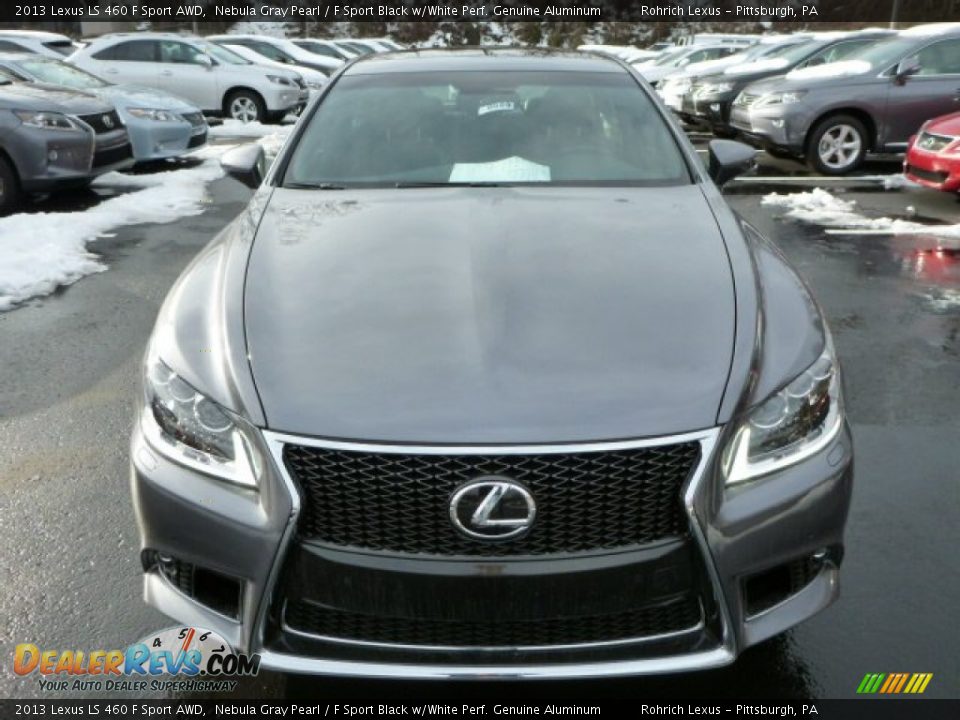 2013 Lexus LS 460 F Sport AWD Nebula Gray Pearl / F Sport Black w/White Perf. Genuine Aluminum Photo #7