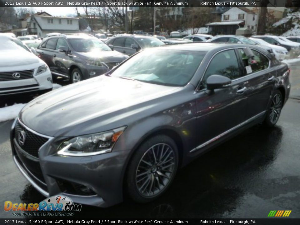 2013 Lexus LS 460 F Sport AWD Nebula Gray Pearl / F Sport Black w/White Perf. Genuine Aluminum Photo #8