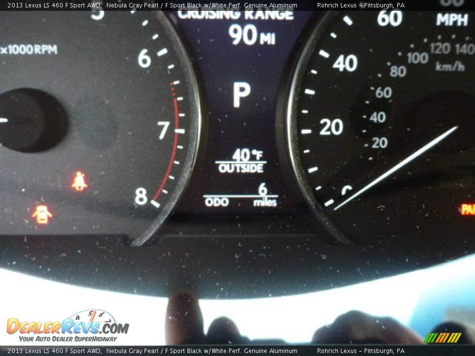 2013 Lexus LS 460 F Sport AWD Nebula Gray Pearl / F Sport Black w/White Perf. Genuine Aluminum Photo #20
