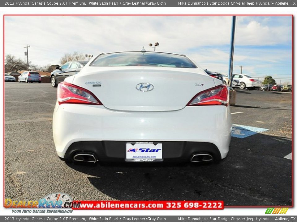 2013 Hyundai Genesis Coupe 2.0T Premium White Satin Pearl / Gray Leather/Gray Cloth Photo #4