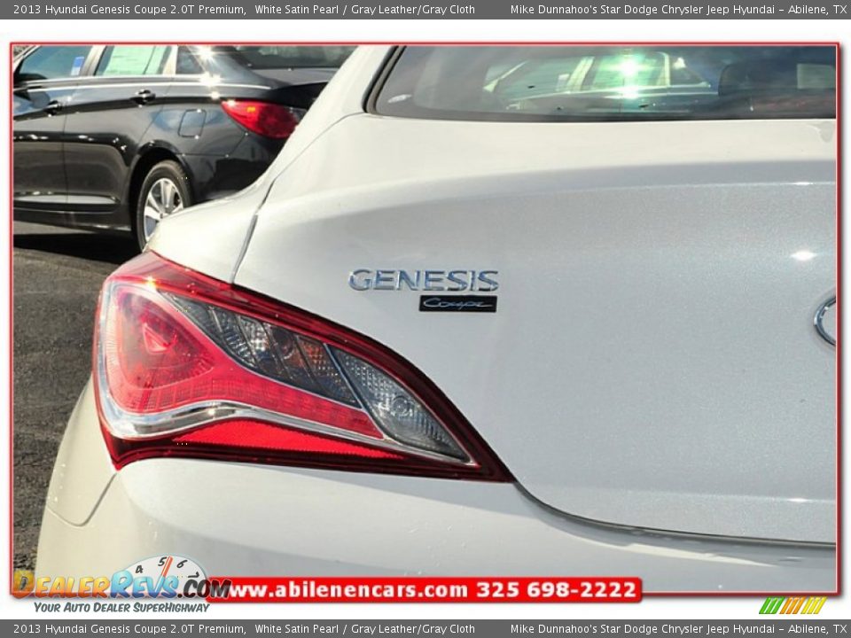 2013 Hyundai Genesis Coupe 2.0T Premium White Satin Pearl / Gray Leather/Gray Cloth Photo #5
