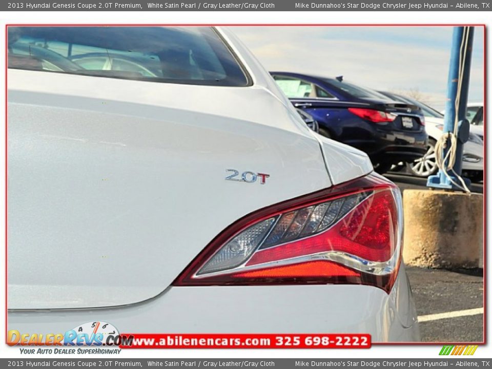 2013 Hyundai Genesis Coupe 2.0T Premium White Satin Pearl / Gray Leather/Gray Cloth Photo #6