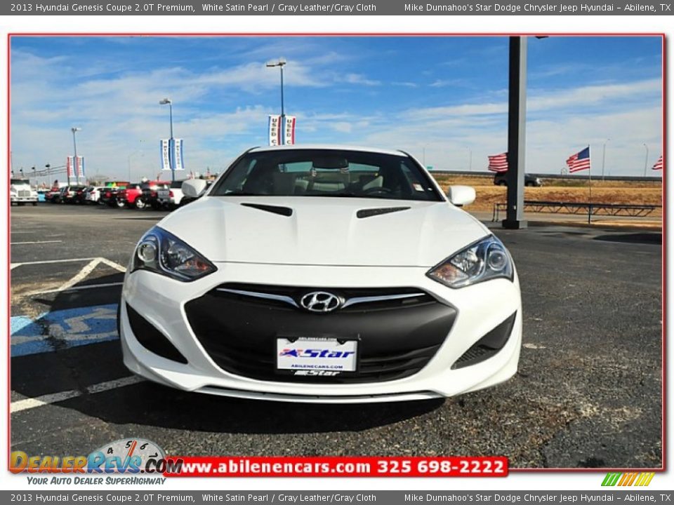 2013 Hyundai Genesis Coupe 2.0T Premium White Satin Pearl / Gray Leather/Gray Cloth Photo #11
