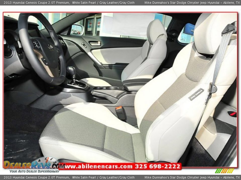 2013 Hyundai Genesis Coupe 2.0T Premium White Satin Pearl / Gray Leather/Gray Cloth Photo #13