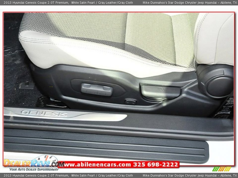 2013 Hyundai Genesis Coupe 2.0T Premium White Satin Pearl / Gray Leather/Gray Cloth Photo #14