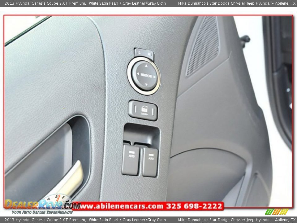 2013 Hyundai Genesis Coupe 2.0T Premium White Satin Pearl / Gray Leather/Gray Cloth Photo #15