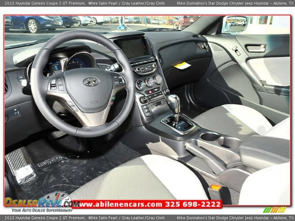 2013 Hyundai Genesis Coupe 2.0T Premium White Satin Pearl / Gray Leather/Gray Cloth Photo #16