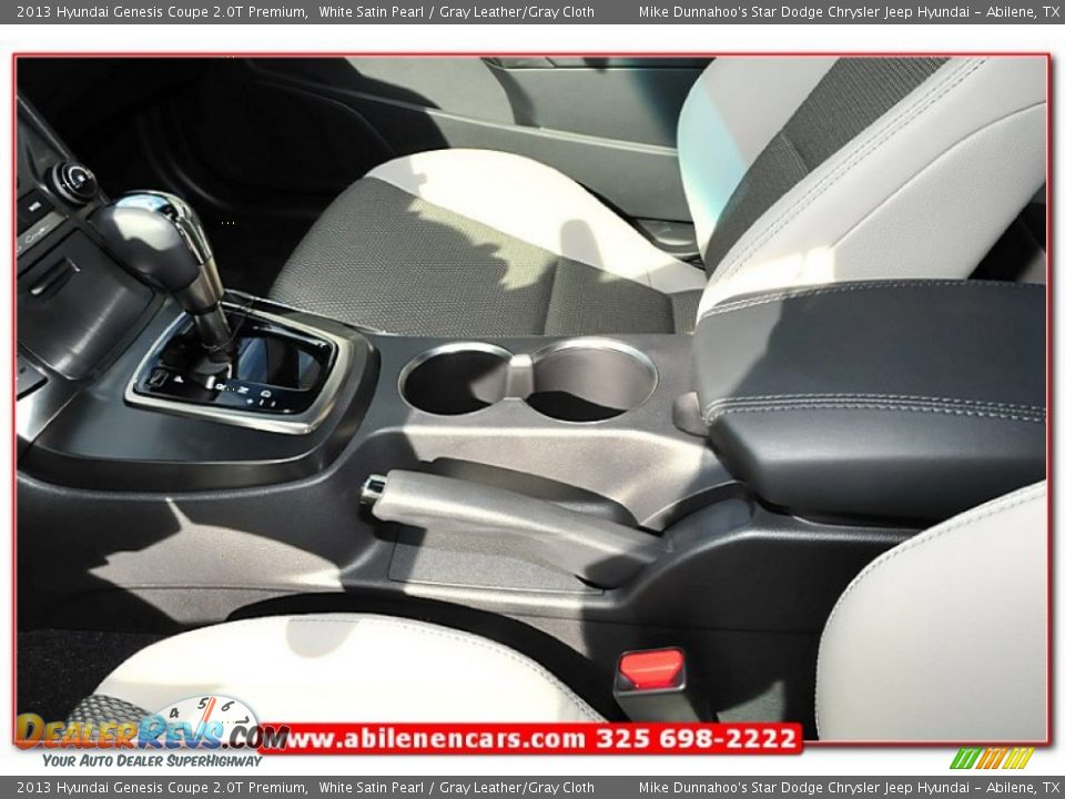 2013 Hyundai Genesis Coupe 2.0T Premium White Satin Pearl / Gray Leather/Gray Cloth Photo #19