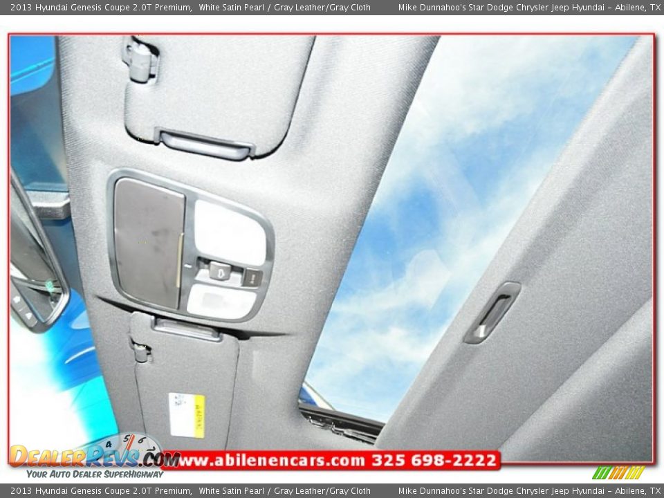 2013 Hyundai Genesis Coupe 2.0T Premium White Satin Pearl / Gray Leather/Gray Cloth Photo #20