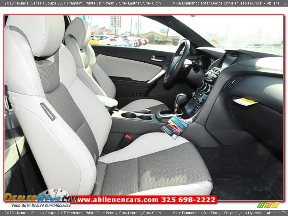 2013 Hyundai Genesis Coupe 2.0T Premium White Satin Pearl / Gray Leather/Gray Cloth Photo #22
