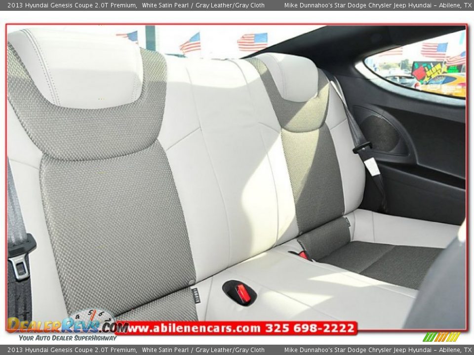 2013 Hyundai Genesis Coupe 2.0T Premium White Satin Pearl / Gray Leather/Gray Cloth Photo #25