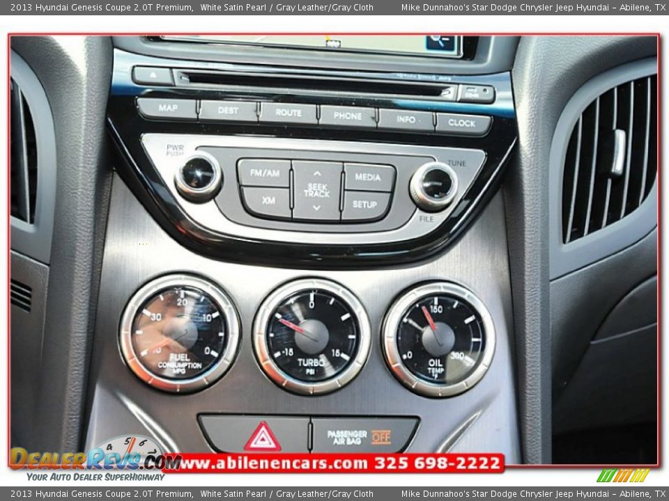 2013 Hyundai Genesis Coupe 2.0T Premium White Satin Pearl / Gray Leather/Gray Cloth Photo #30