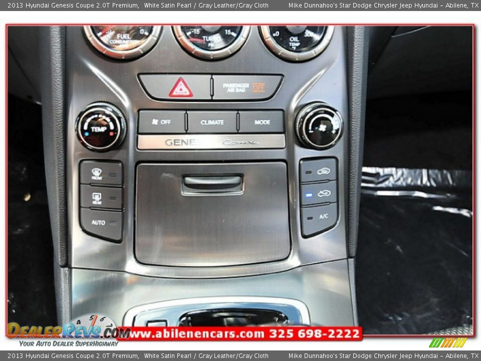 2013 Hyundai Genesis Coupe 2.0T Premium White Satin Pearl / Gray Leather/Gray Cloth Photo #32