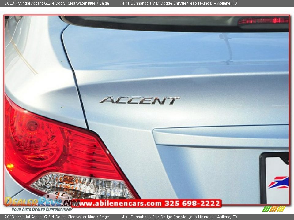 2013 Hyundai Accent GLS 4 Door Clearwater Blue / Beige Photo #4