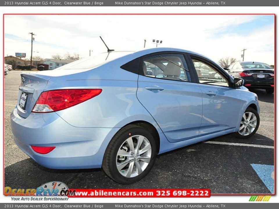 2013 Hyundai Accent GLS 4 Door Clearwater Blue / Beige Photo #6