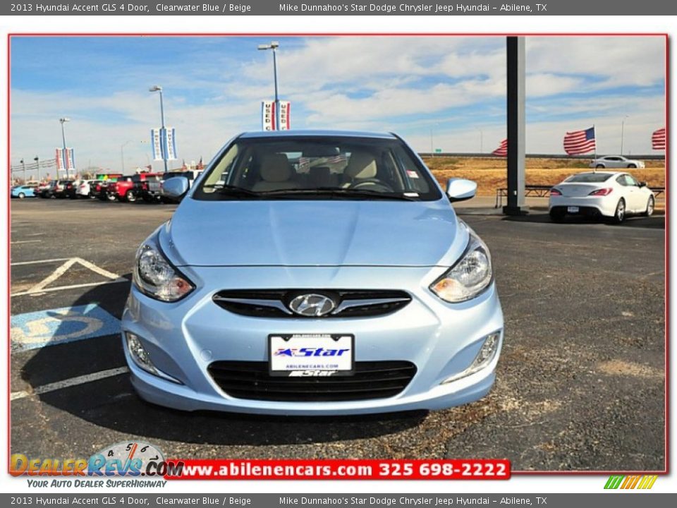 2013 Hyundai Accent GLS 4 Door Clearwater Blue / Beige Photo #9