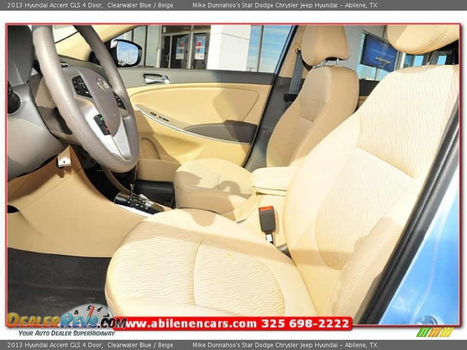 2013 Hyundai Accent GLS 4 Door Clearwater Blue / Beige Photo #12