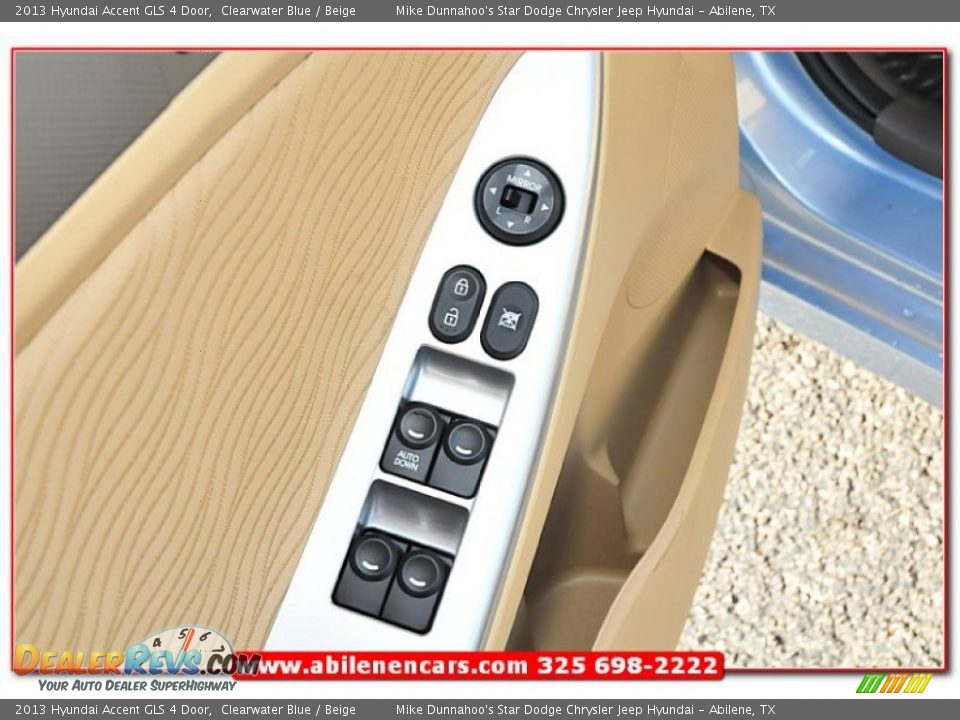 2013 Hyundai Accent GLS 4 Door Clearwater Blue / Beige Photo #14