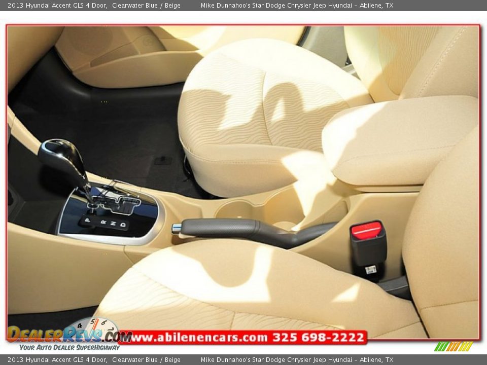 2013 Hyundai Accent GLS 4 Door Clearwater Blue / Beige Photo #18