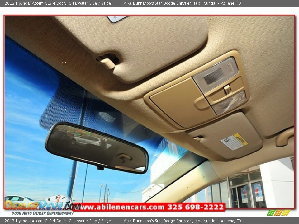 2013 Hyundai Accent GLS 4 Door Clearwater Blue / Beige Photo #19